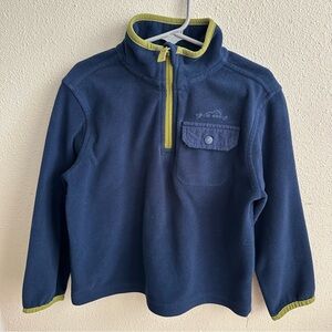 Eddie Bauer Kids Blue and Neon Green 1/4 Zip Fleece Pullover Size 5